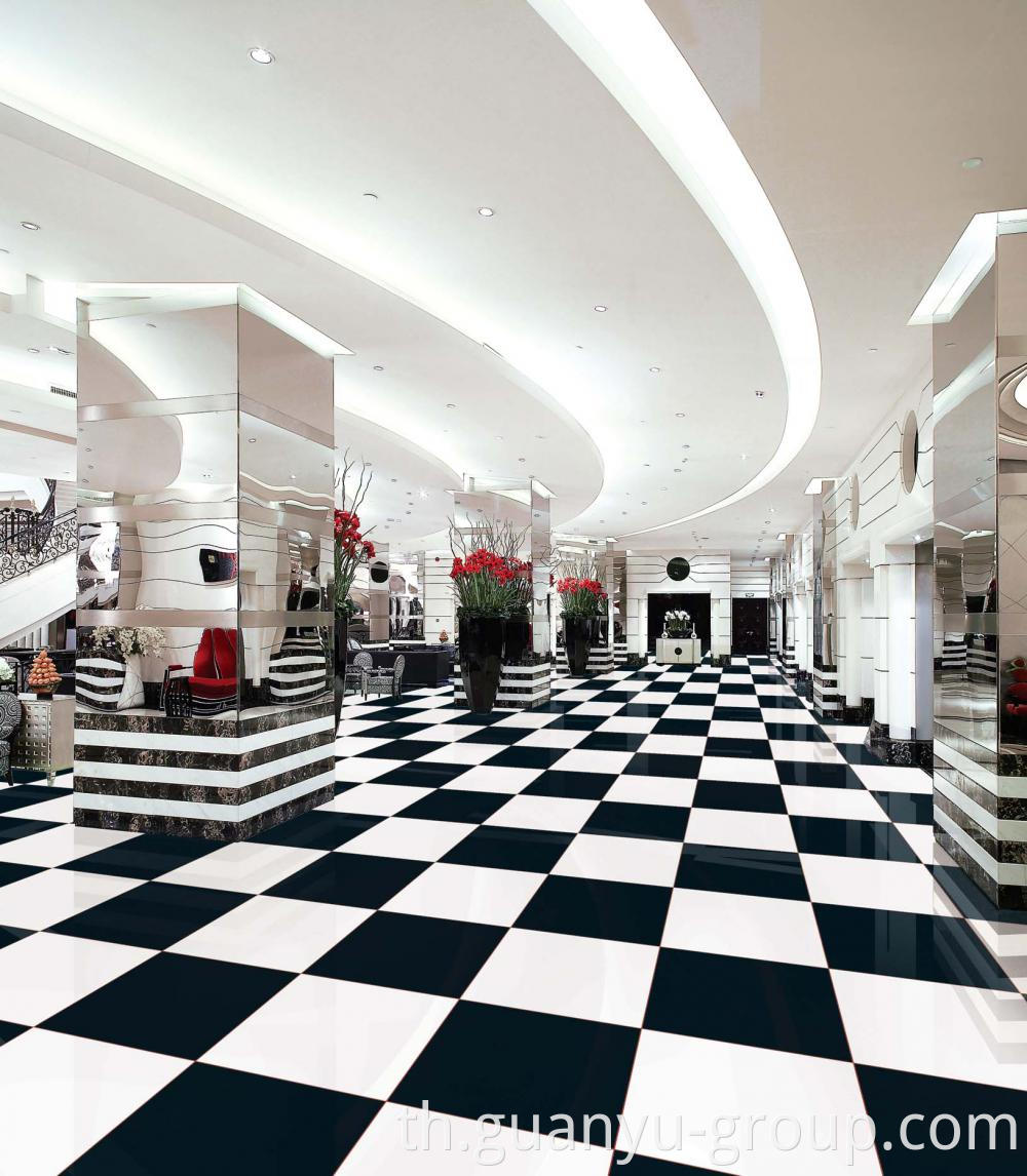 Black & White Polished Porcelain Tile